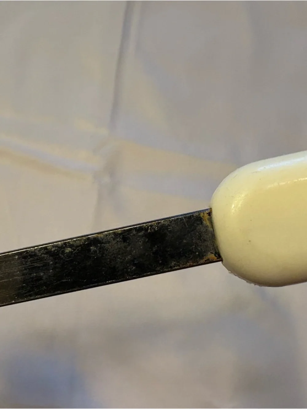 Vintage Bonny USA Cooking Spoon Blue White Plastic Metal